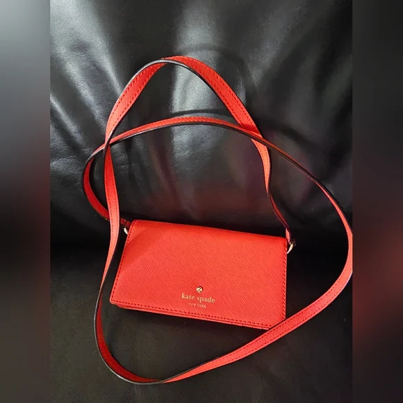 Kate Spade Crossbody Red Saffiano Leather NWOT - Picture 11 of 15